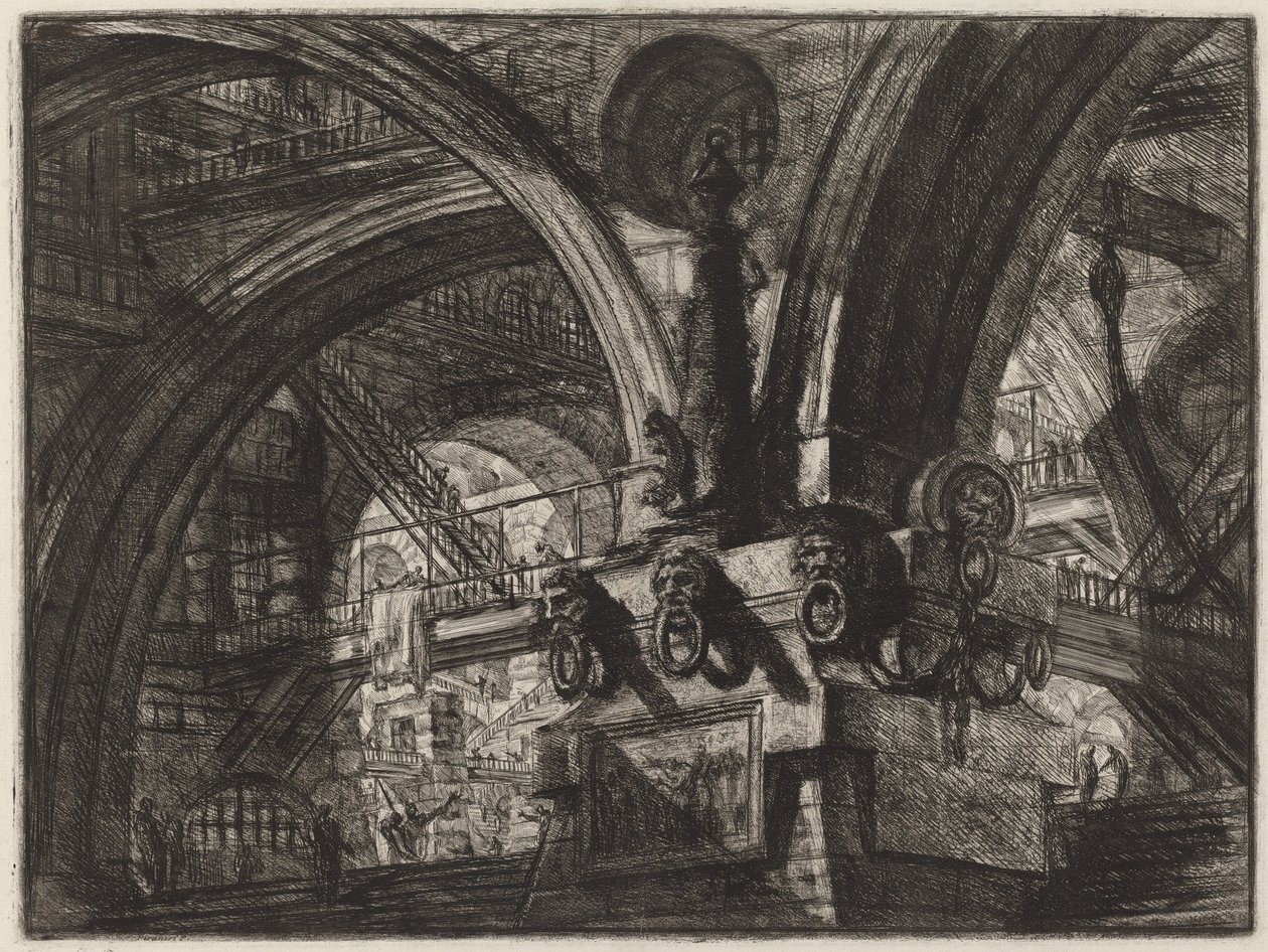 The Pier with a Lamp by Giovanni Battista Piranesi