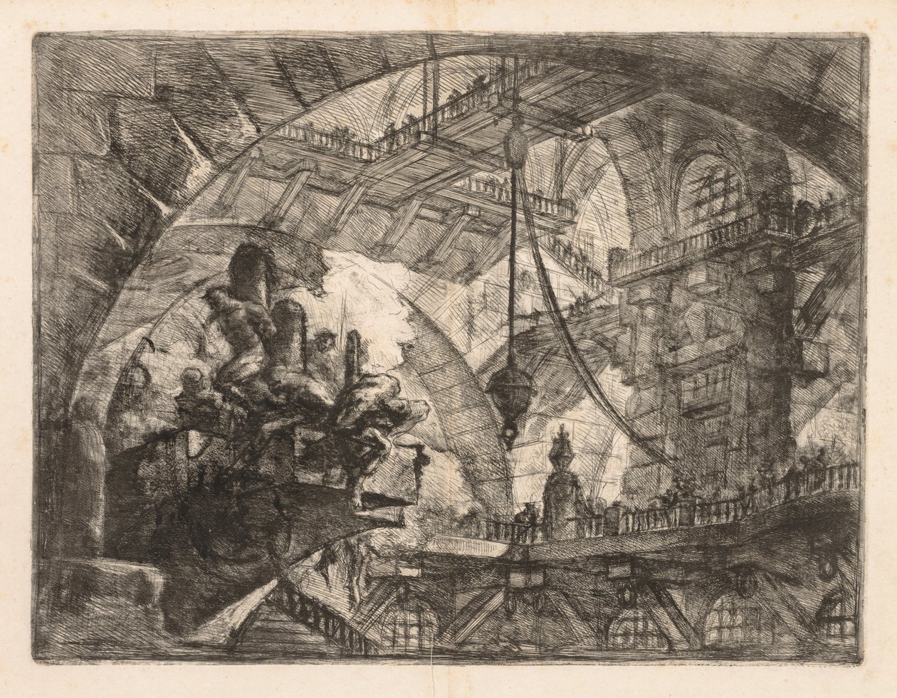 The Prisons: A Vast Gallery with a Group of Prisoners by Giovanni Battista Piranesi