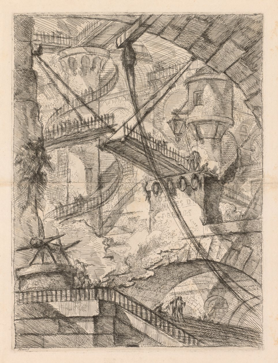 The Prisons: An Immense Interior with a Drawbridge by Giovanni-Battista Piranesi