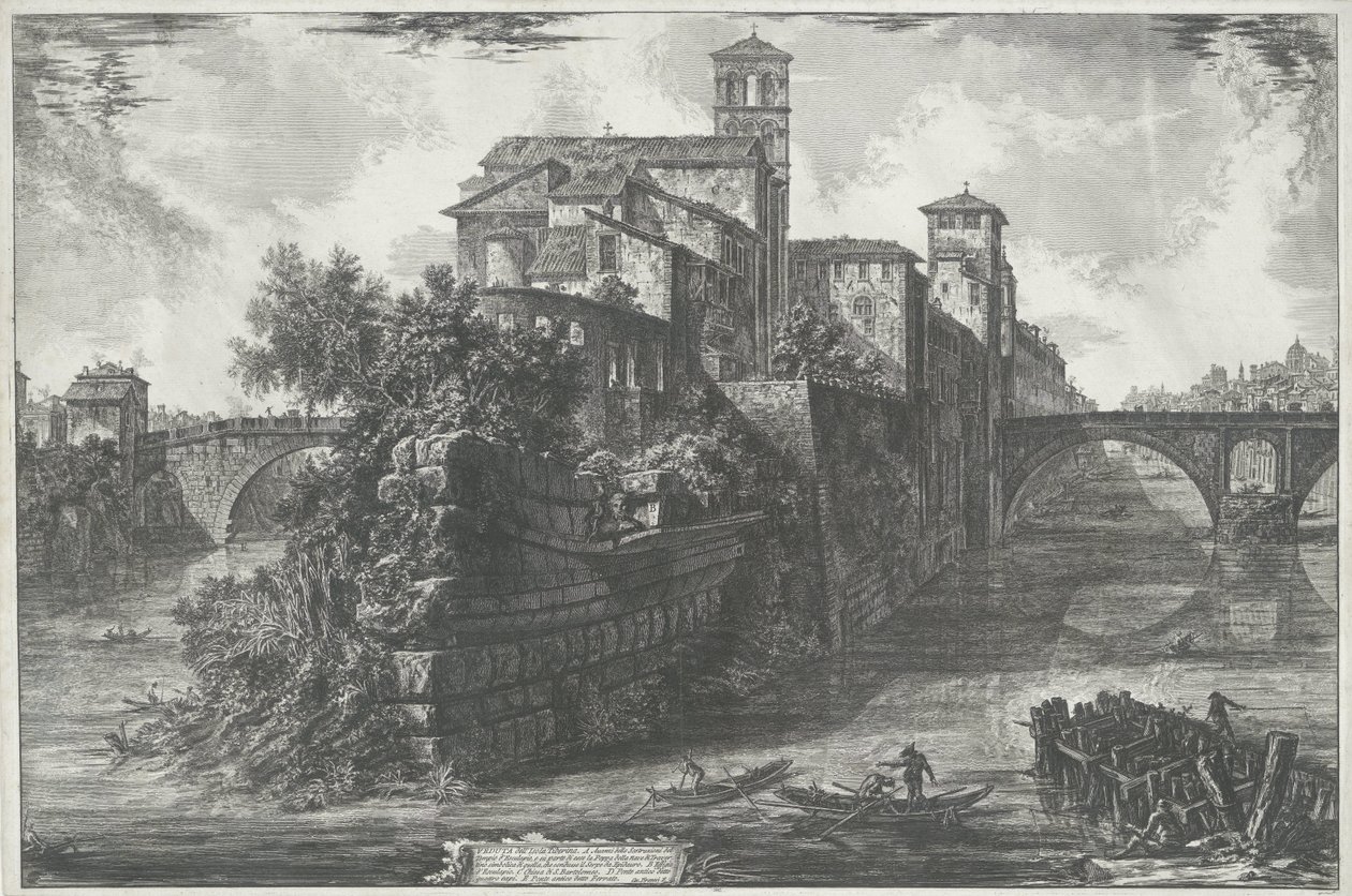 Tiber Island in Rome (series title) by Giovanni Battista Piranesi
