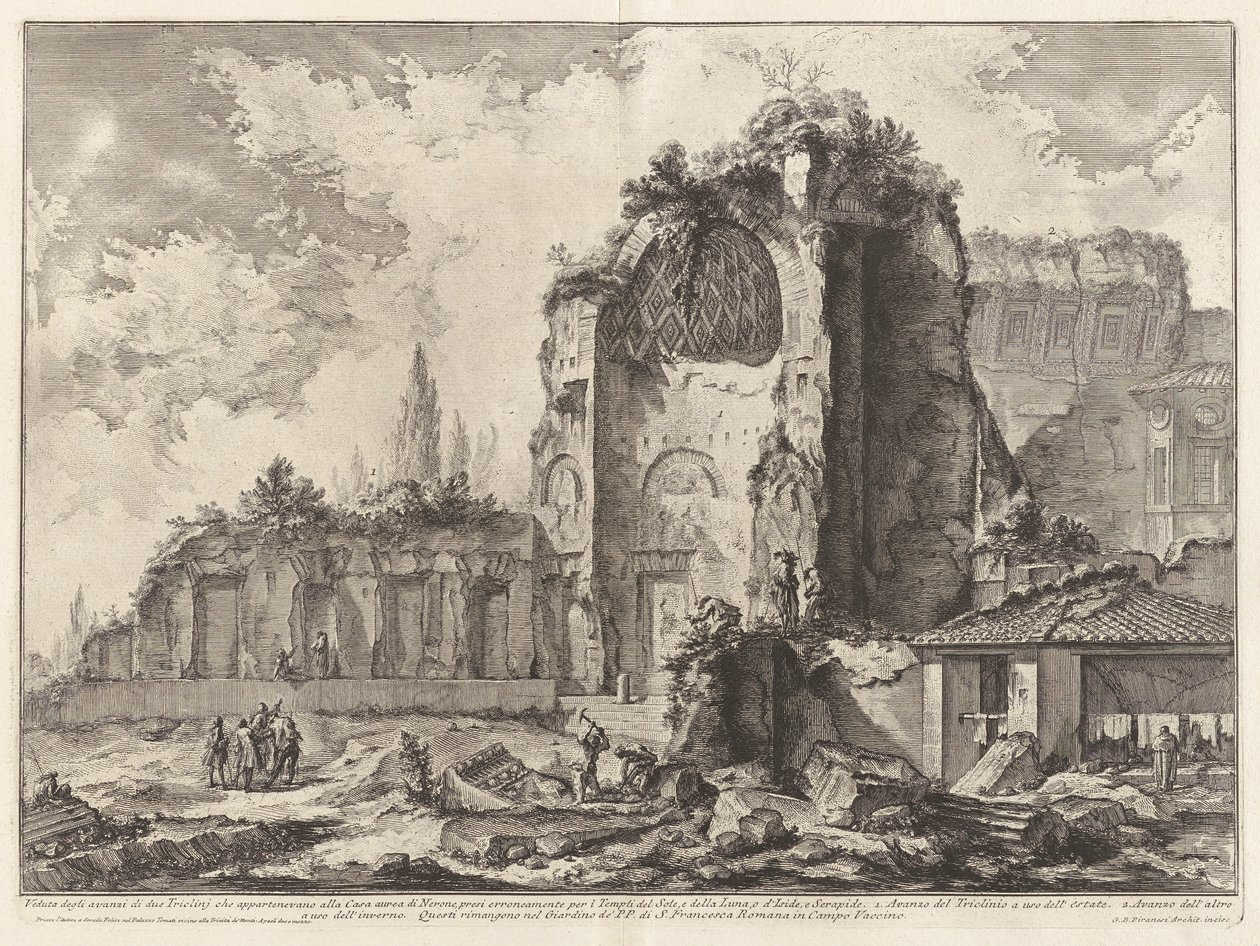 View of the Remains of Two Tricliniums Belonging to Nero