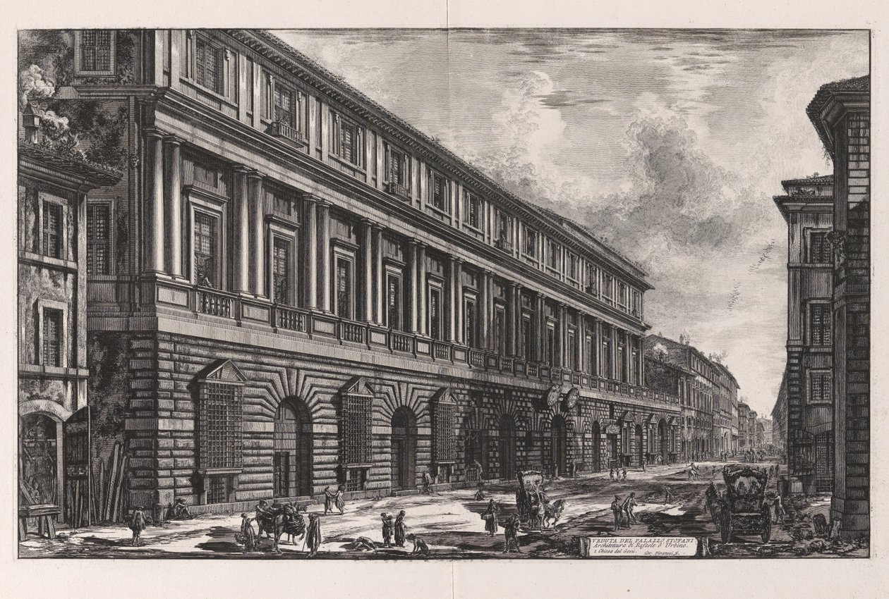 View of the Palazzo Stopani. Architecture of Raphael of Urbino, from the Views of Rome by Giovanni Battista Piranesi