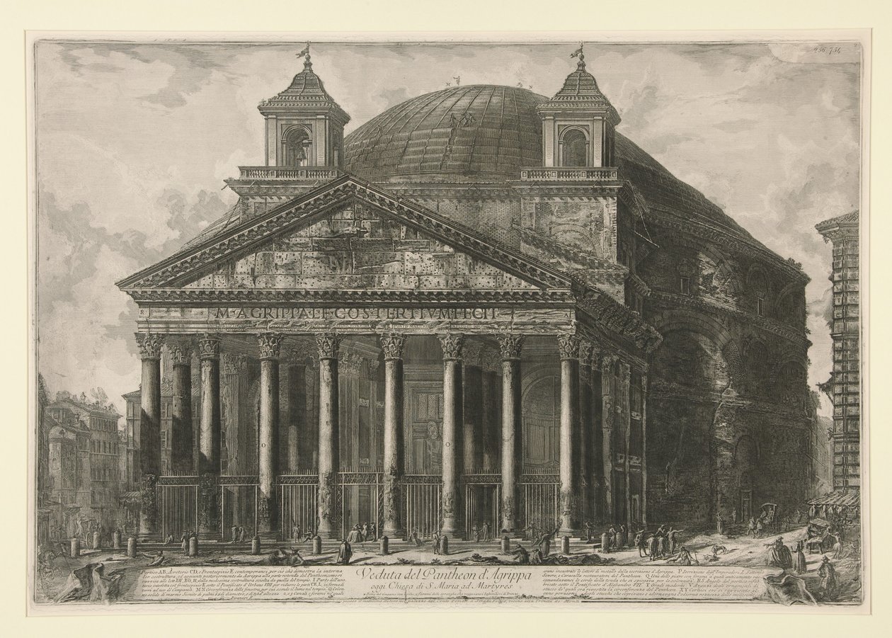 View of the Pantheon of Agrippa, today S. Maria ad Martyres, from Views of Rome by Giovanni Battista Piranesi