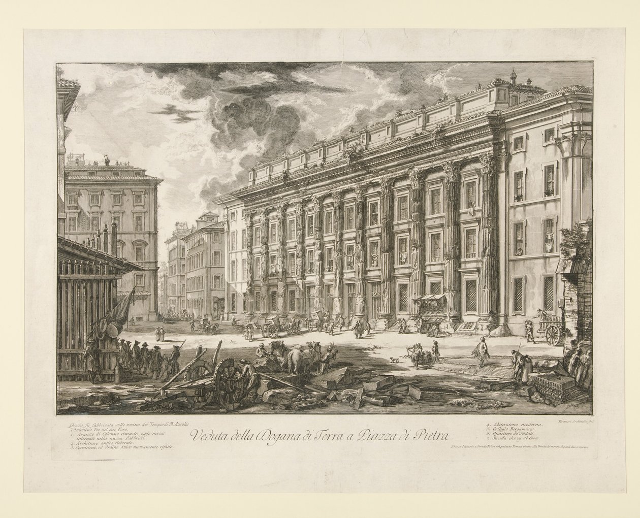 View of the Customs House in Piazza di Pietra, from Vedute di Roma by Giovanni Battista Piranesi