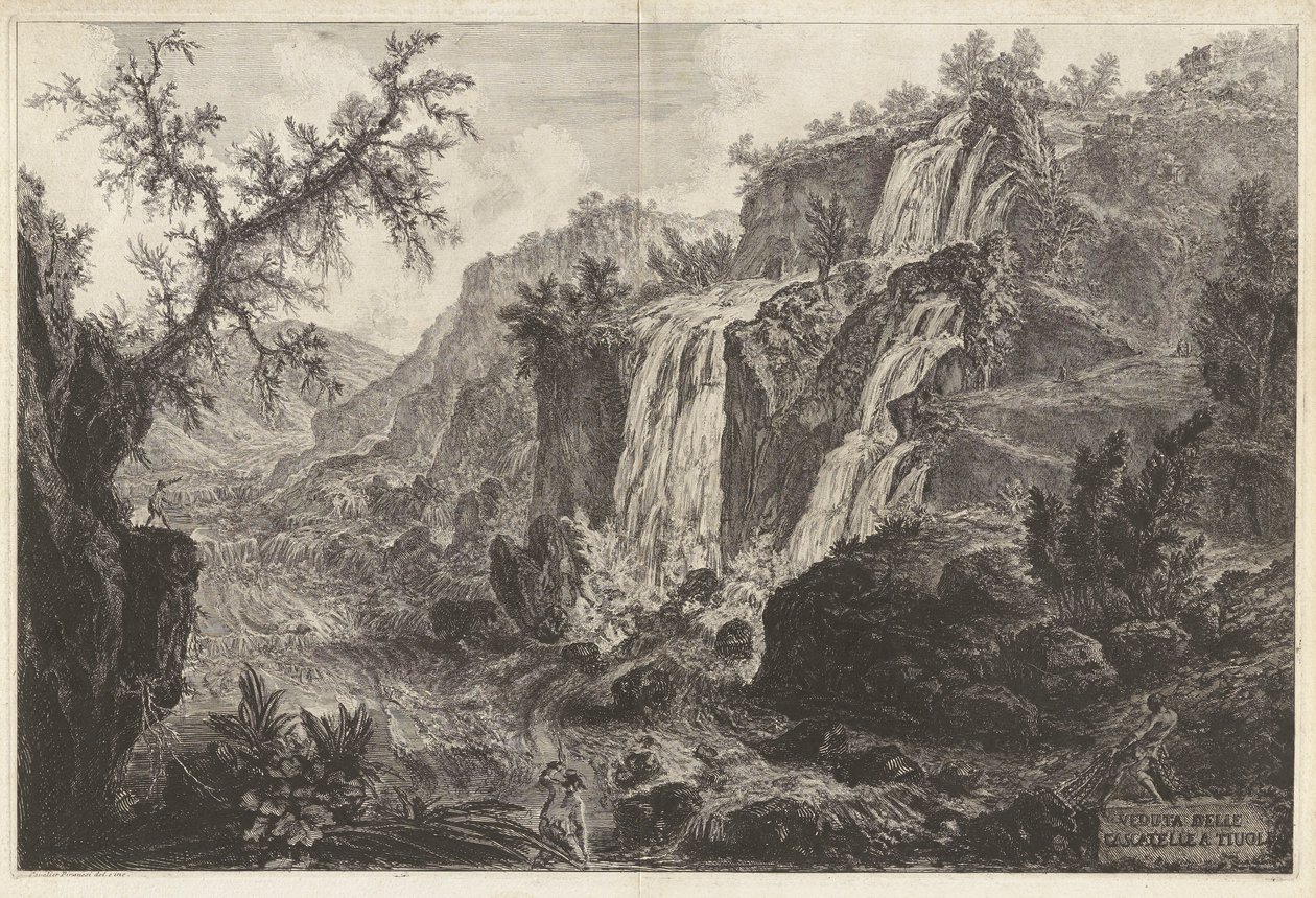 View of Small Waterfalls at Tivoli, from Views of Rome by Giovanni-Battista Piranesi