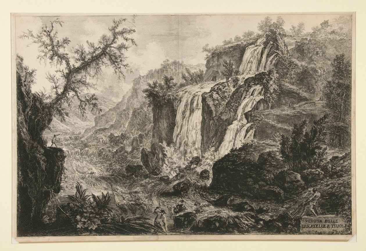 View of the Small Waterfalls at Tivoli, from Views of Rome by Giovanni Battista Piranesi