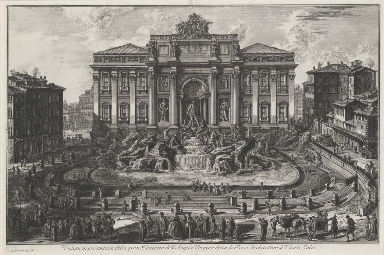 Perspective View of the Great Fountain of the Acqua Vergine Known as Trevi Architecture by Nicola Salvi by Giovanni Battista Piranesi