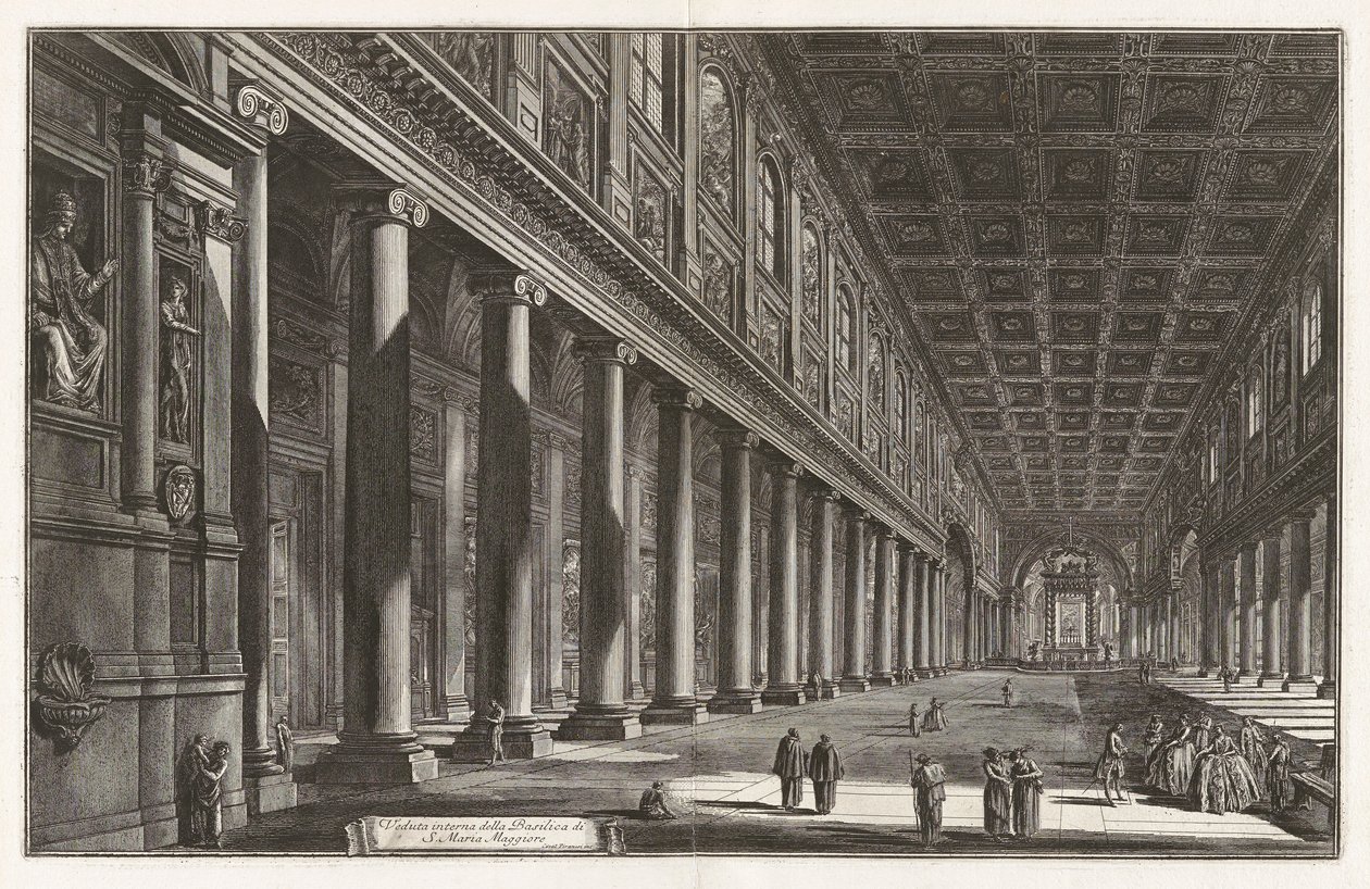 Interior View of the Basilica of Santa Maria Maggiore, from Views of Rome