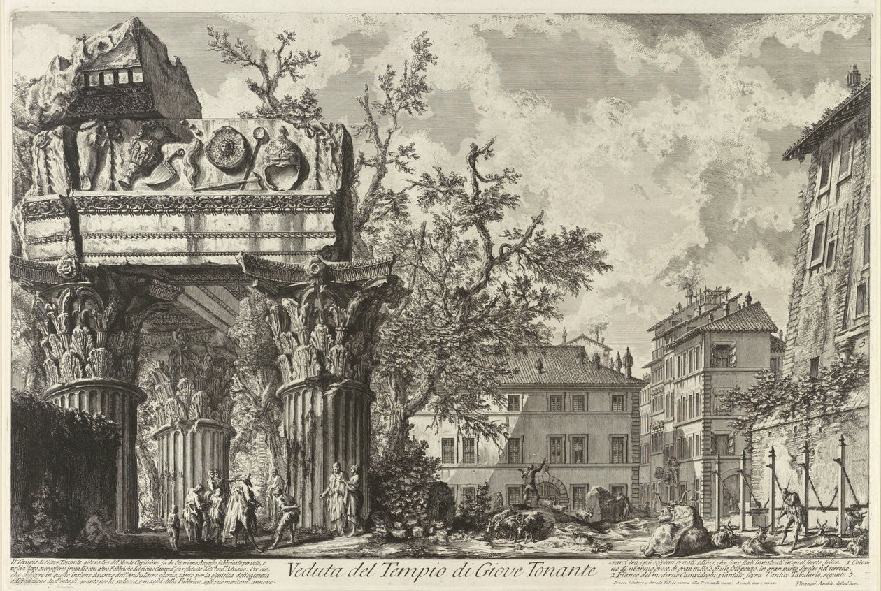 Veduta with the Temple of Jupiter Tonans by Giovanni Battista Piranesi