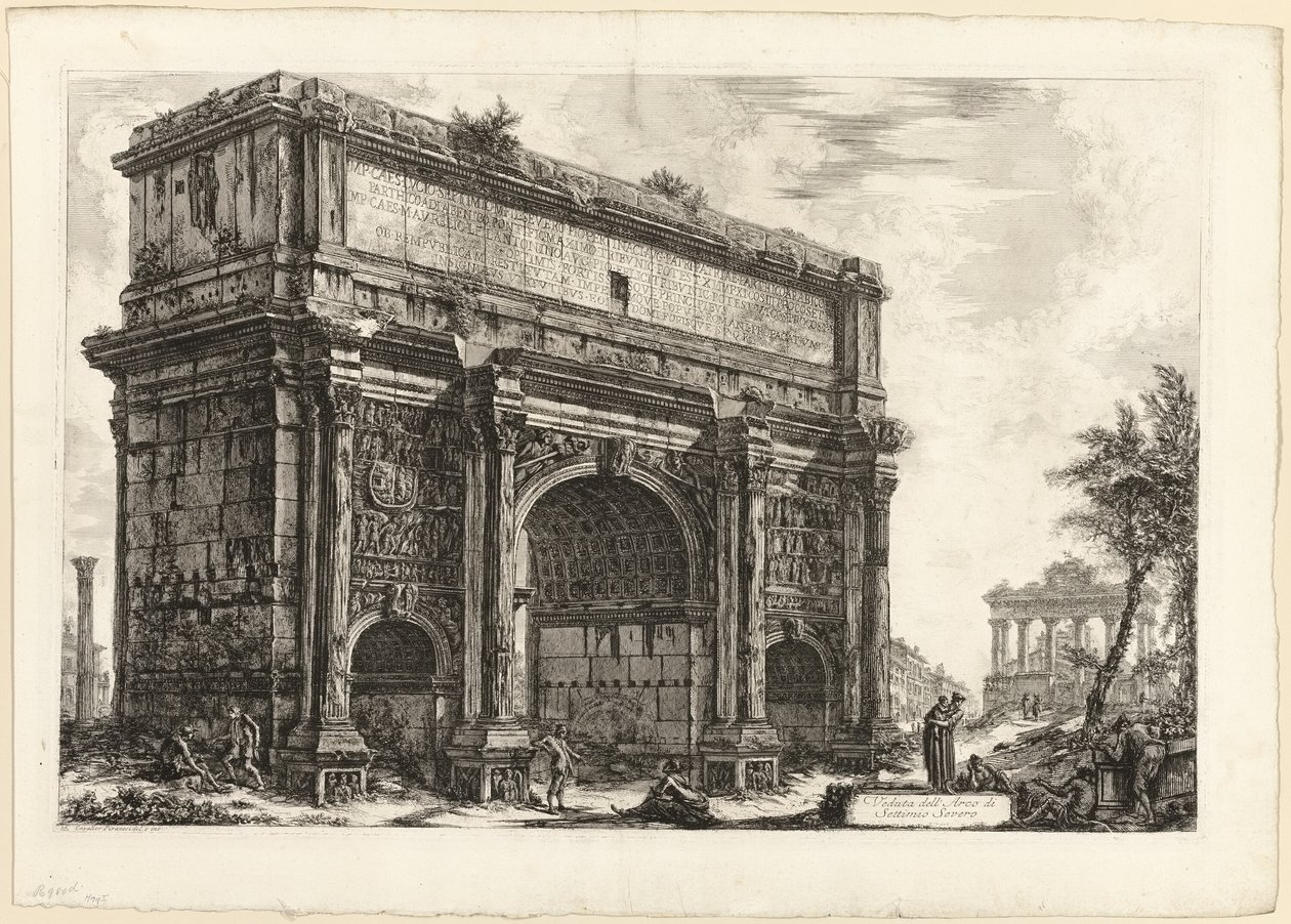View of the Arch of Septimius Severus, from Views of Rome by Giovanni Battista Piranesi