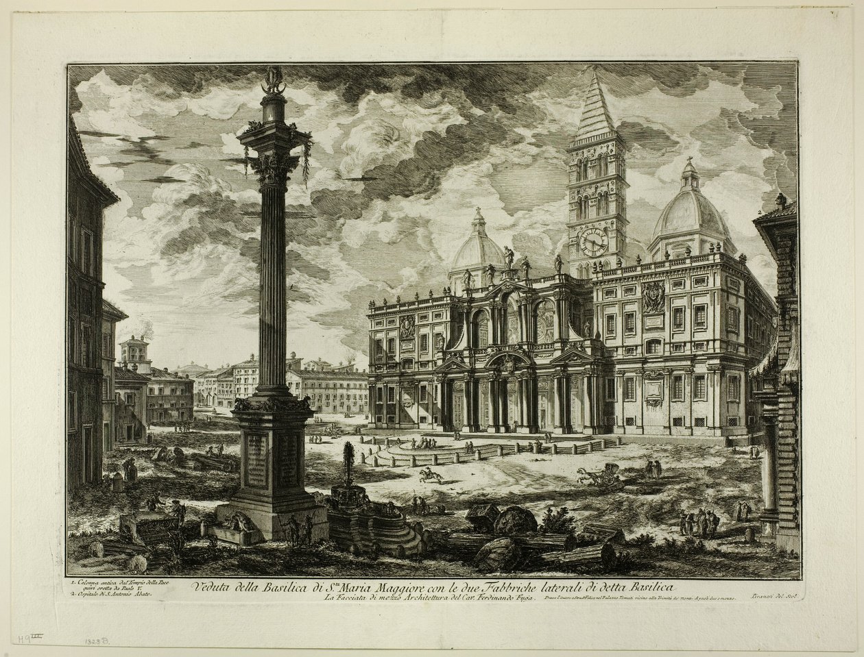 View of the Basilica of S. Maria Maggiore with its two flanking wings, from Views of Rome by Giovanni-Battista Piranesi