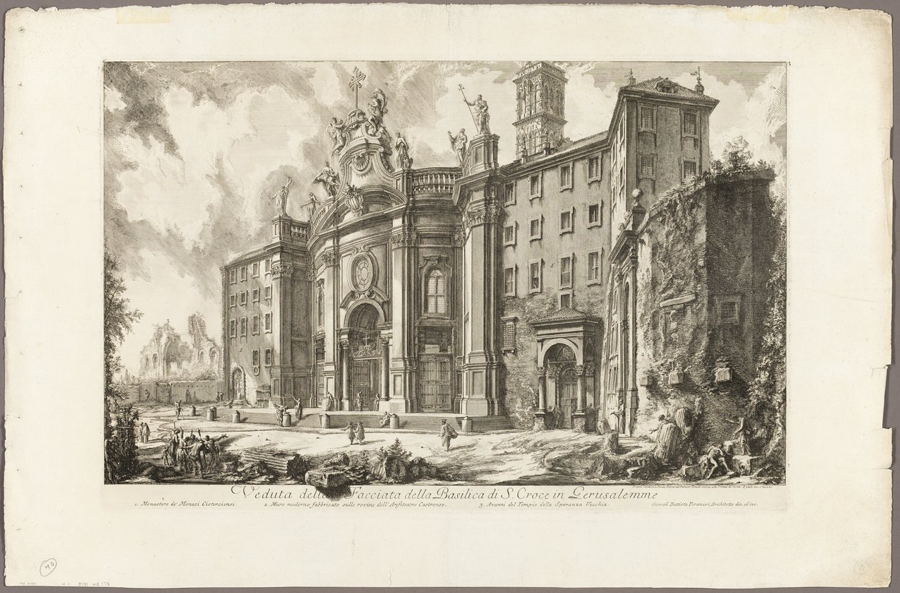 View of the Façade of the Basilica of the Holy Cross in Jerusalem, from Views of Rome by Giovanni Battista Piranesi