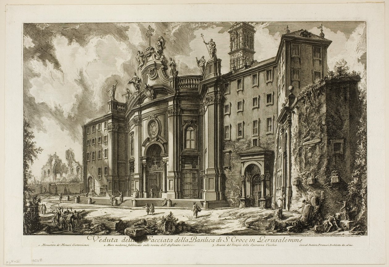View of the Façade of the Basilica of S. Croce in Gerusalemme, from Views of Rome by Giovanni Battista Piranesi