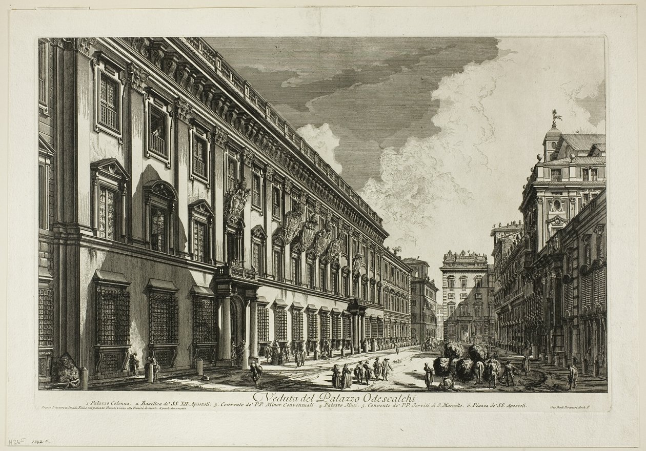 View of the Palazzo Odescalchi (from Views of Rome) by Giovanni Battista Piranesi