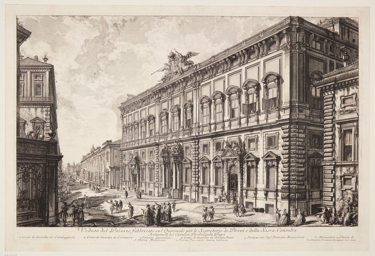 View of the Palazzo della Consulta on the Quirinal Housing the Papal Secretariat by Giovanni Battista Piranesi