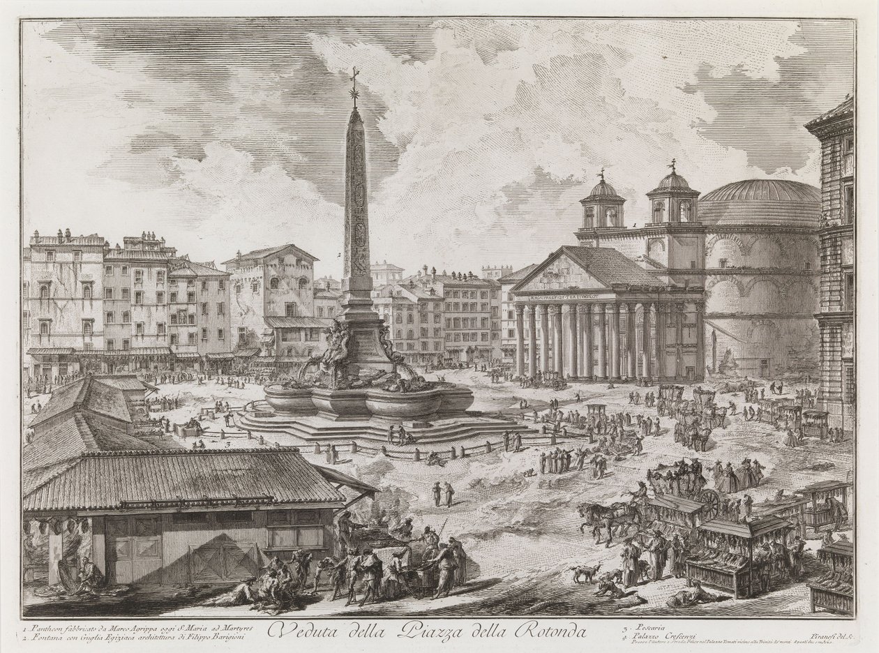 View of the Piazza della Rotonda, from the series Vedute di Roma by Giovanni Battista Piranesi