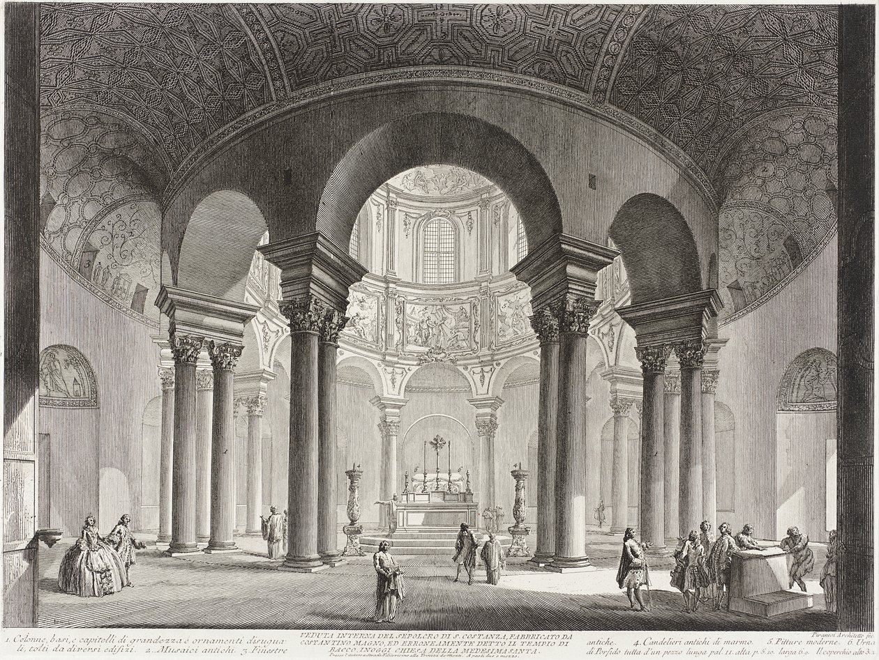 View of the Interior of the Tomb of Saint Costanza, Built by Constantine the Great, and Erroneously Called the Temple of Bacchus, Now the Church of Saint Costanza by Giovanni Battista Piranesi