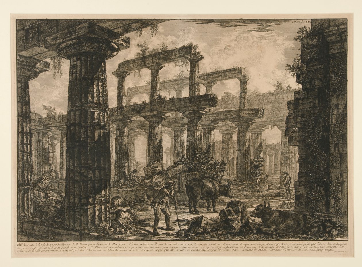 View of the Remains of the Cella of the Temple of Neptune, from Different Views by Giovanni Battista Piranesi