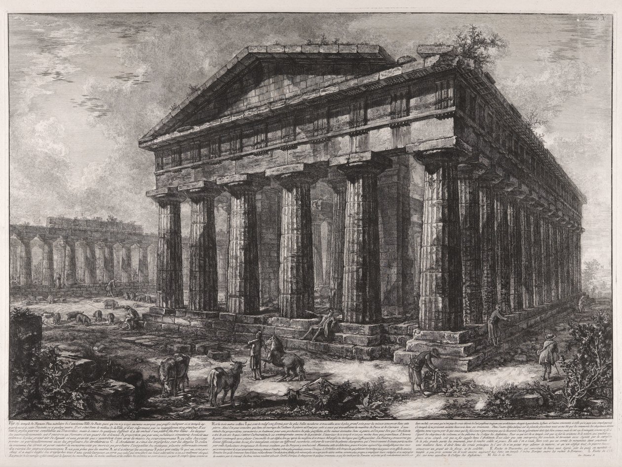 View of the Temple of Neptune, Tutelary God of the Ancient City of Pesto by Giovanni Battista Piranesi