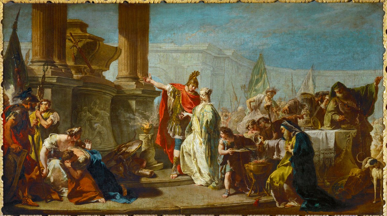 Polyxena, Daughter of Priamos, King of Troy, is Sacrificed in Atonement to the Spirit of the Dead Achilles by Giovanni Battista Pittoni