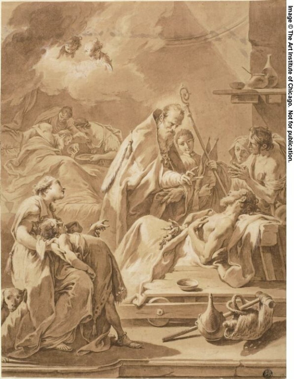 Saint Gilbert Visits the Sick by Giovanni Battista Pittoni the Younger
