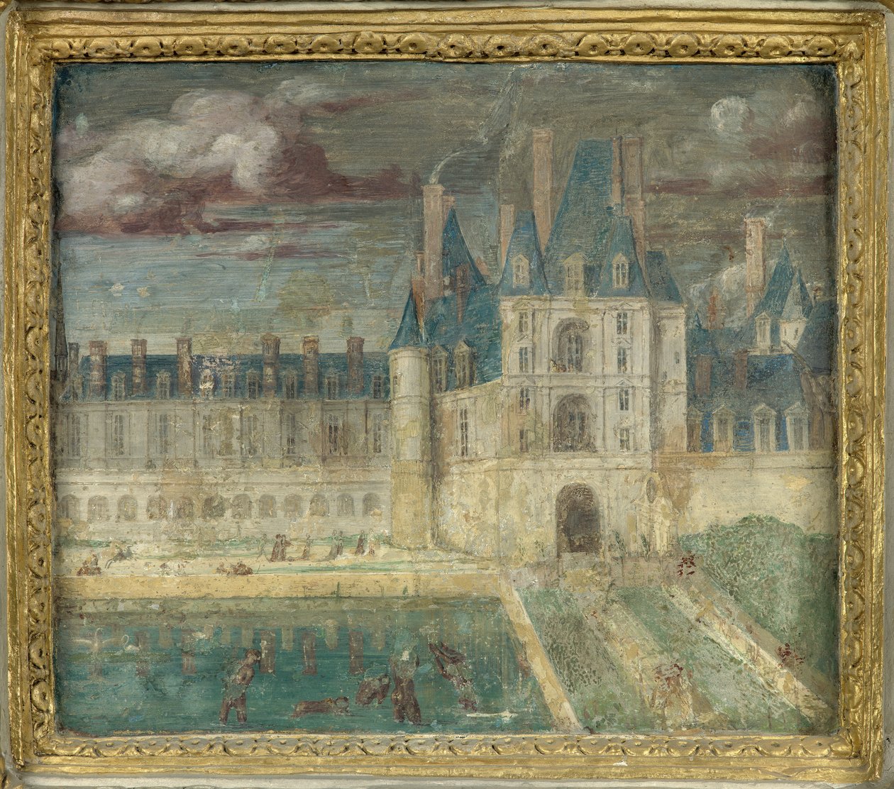 View of the Castle of Fontainebleau around 1535-1540 by Giovanni Battista Rosso Fiorentino