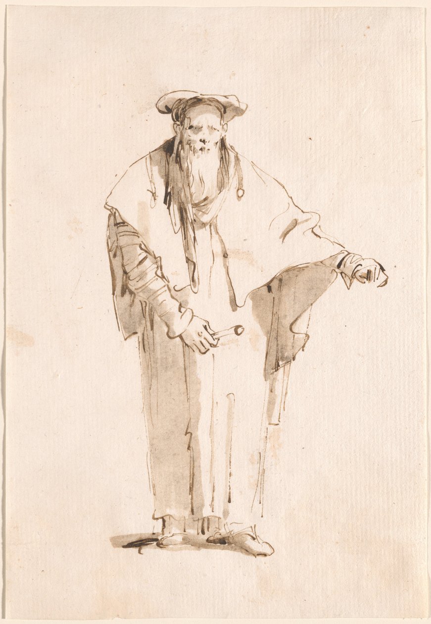 A Standing Oriental Holding a Rod by Giovanni Battista Tiepolo