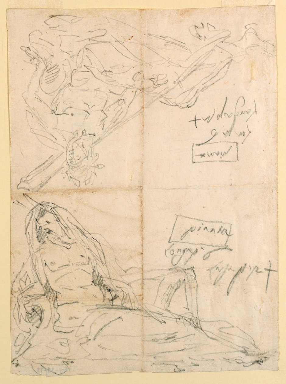 Two Sketches of River Gods, ca. 1750 by Giovanni Battista Tiepolo