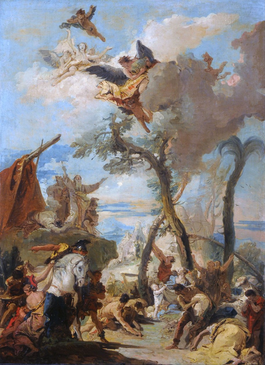 The Hebrews Gathering Manna in the Desert (sketch) by Giovanni Battista Tiepolo