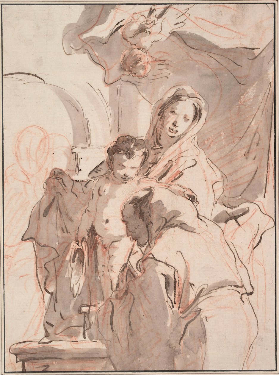 Madonna and Child with Saint by Giovanni-Battista Tiepolo