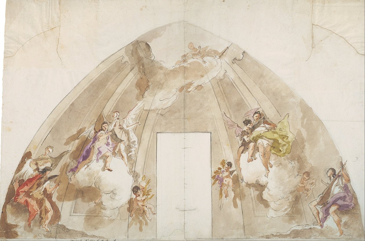 Singing and Music-Making Angels: Preparatory Drawing for the Ceiling of Udine Cathedral by Giovanni Battista Tiepolo