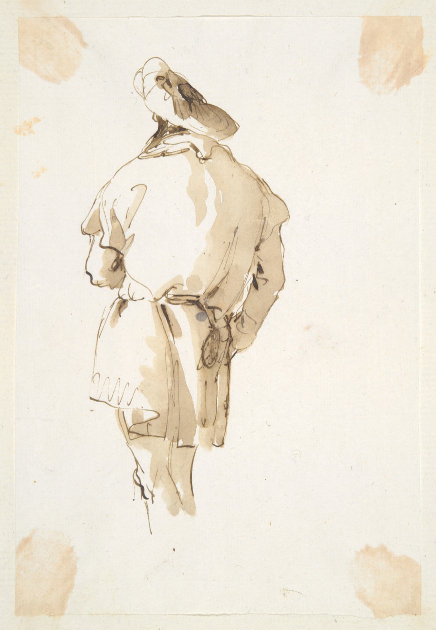 Standing Male Figure Seen from Behind by Giovanni Battista Tiepolo