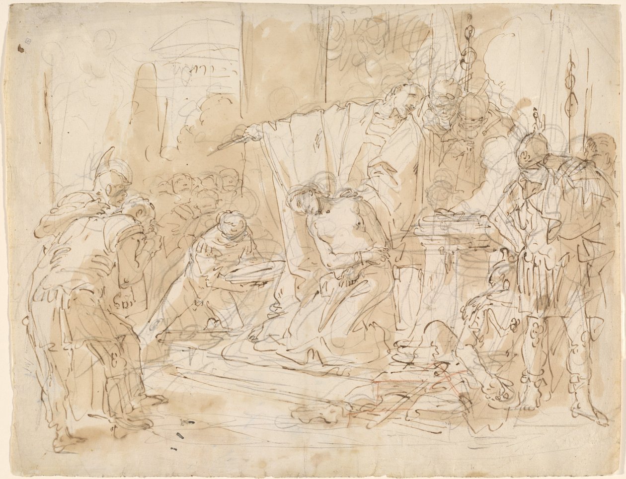 The Sacrifice of Iphigenia / Study of a Male Nude by Giovanni Battista Tiepolo