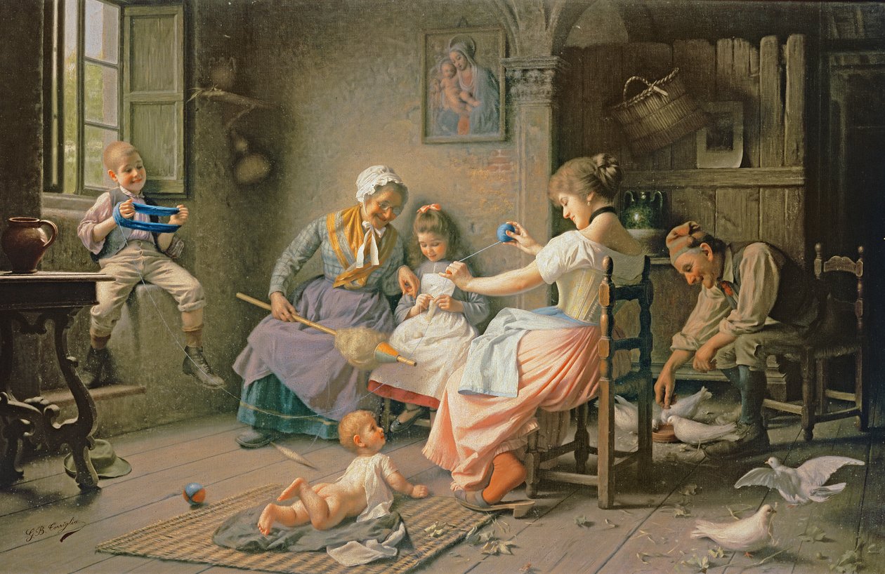 Helping Mother by Giovanni-Battista Torriglia