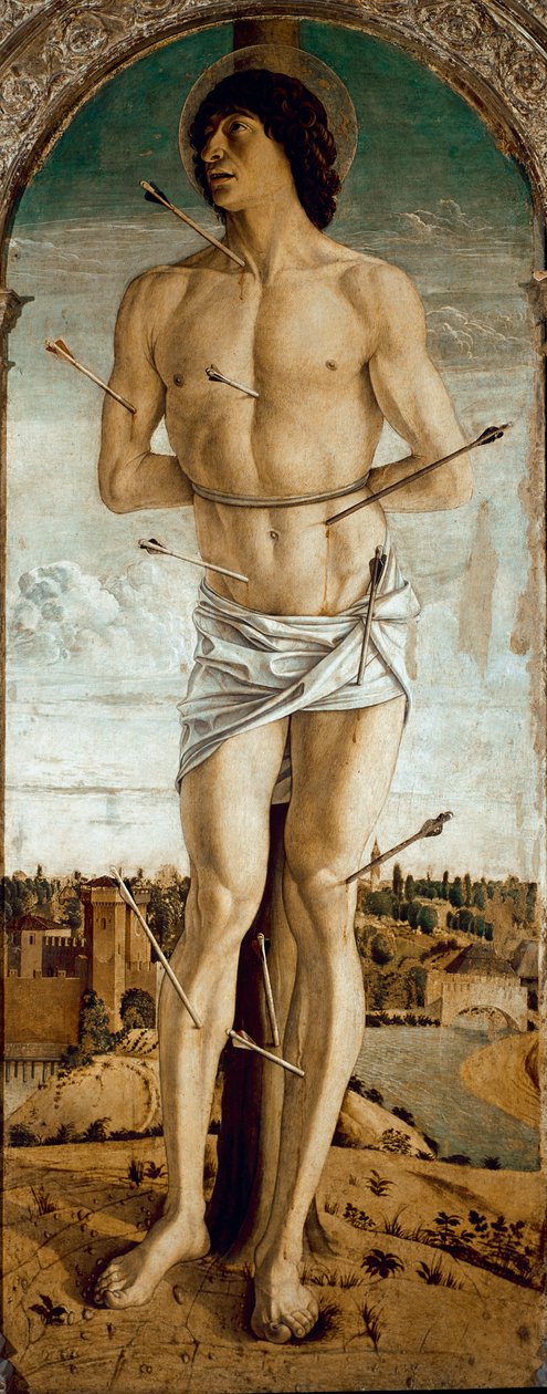 Polyptych of Saint Vincent Ferrier: Saint Sebastian by Giovanni Bellini