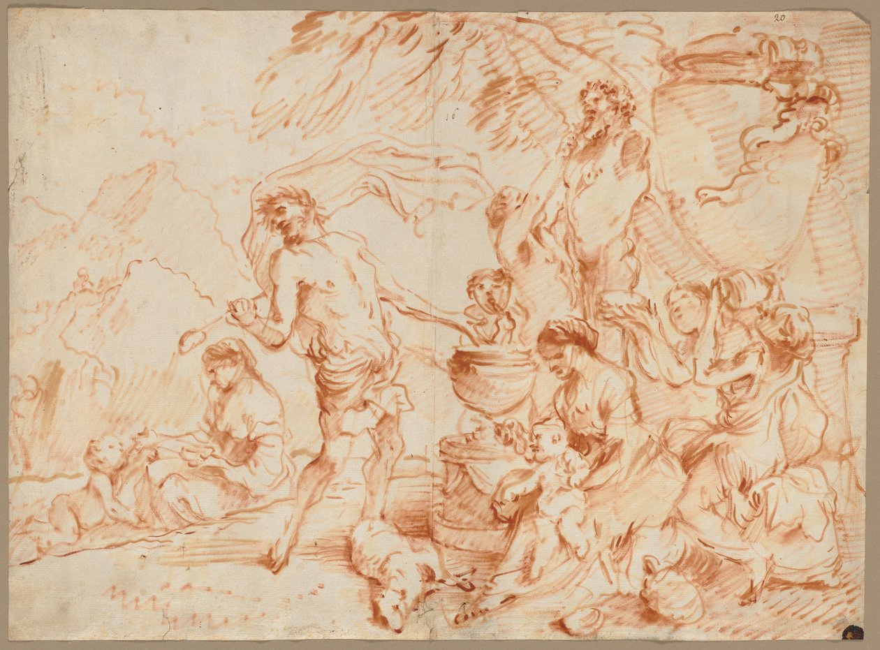 Bacchanal Before a Herm, Early 1660s by Giovanni Benedetto (1609 64) Castiglione