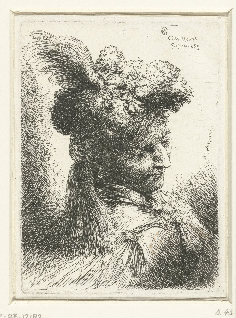 Head of a Young Man with an Earring (series title: Small Study of Heads with Oriental Headdresses) by Giovanni Benedetto Castiglione