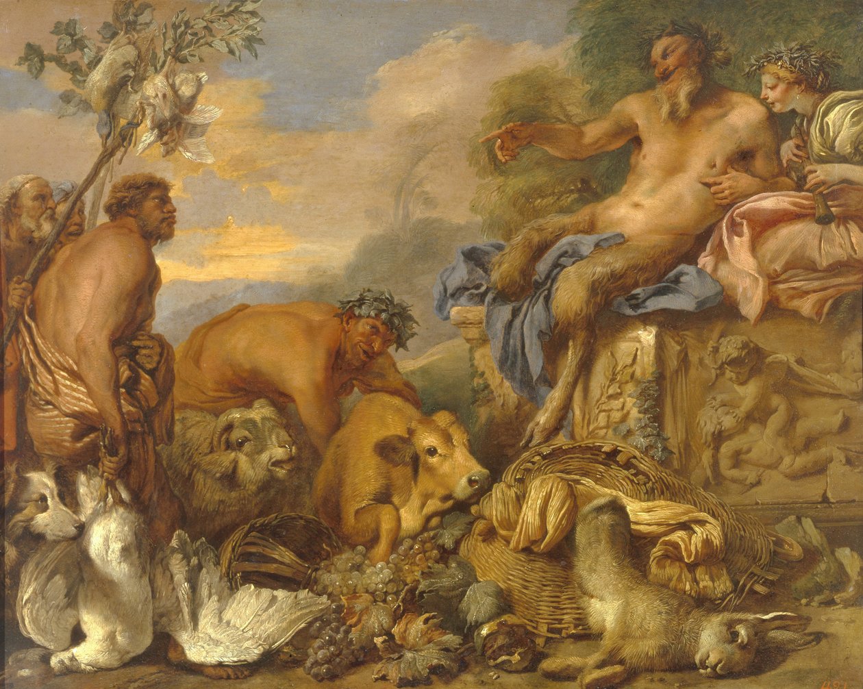 Satyrs Bringing Their Gifts by Giovanni Benedetto Castiglione