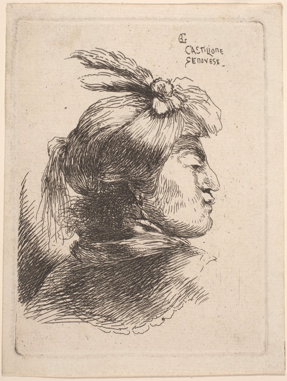 Small Oriental Head by Giovanni Benedetto Castiglione