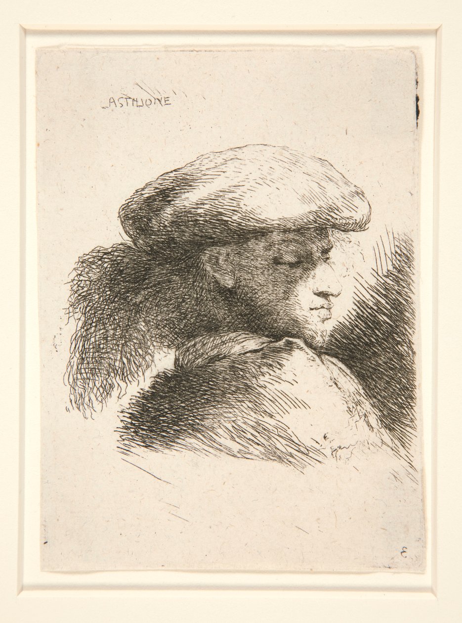 Young Man Seen Almost in Full Profile and Turned to Right (from the series Les petites tetes) by Giovanni Benedetto Castiglione