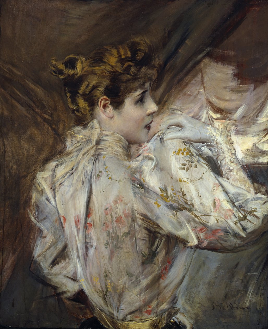 Portrait of a Young Woman in Profile, Eleonora Duse by Giovanni Boldini