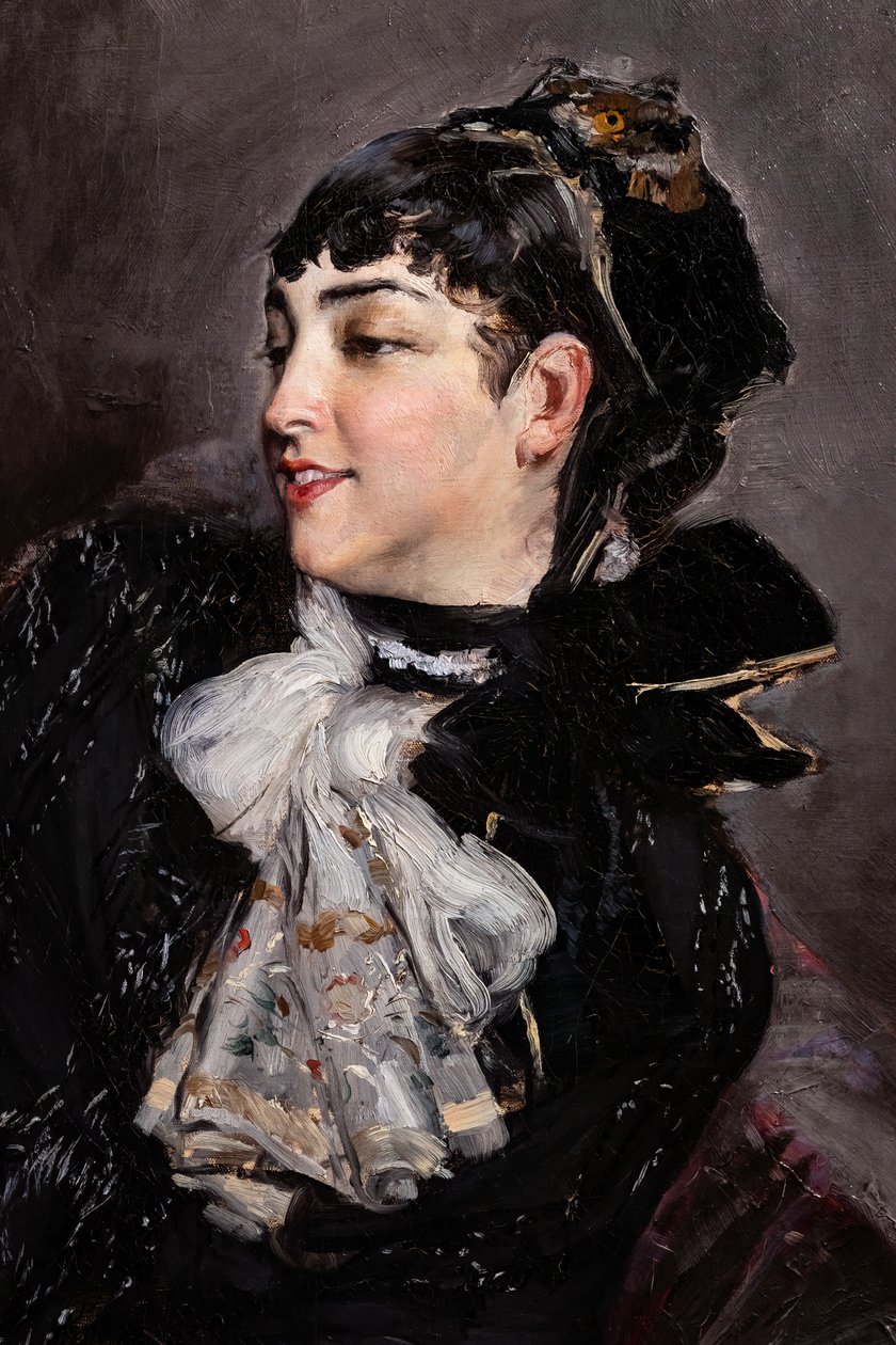 The Countess of Rasty on the Sofa (detail) by Giovanni Boldini