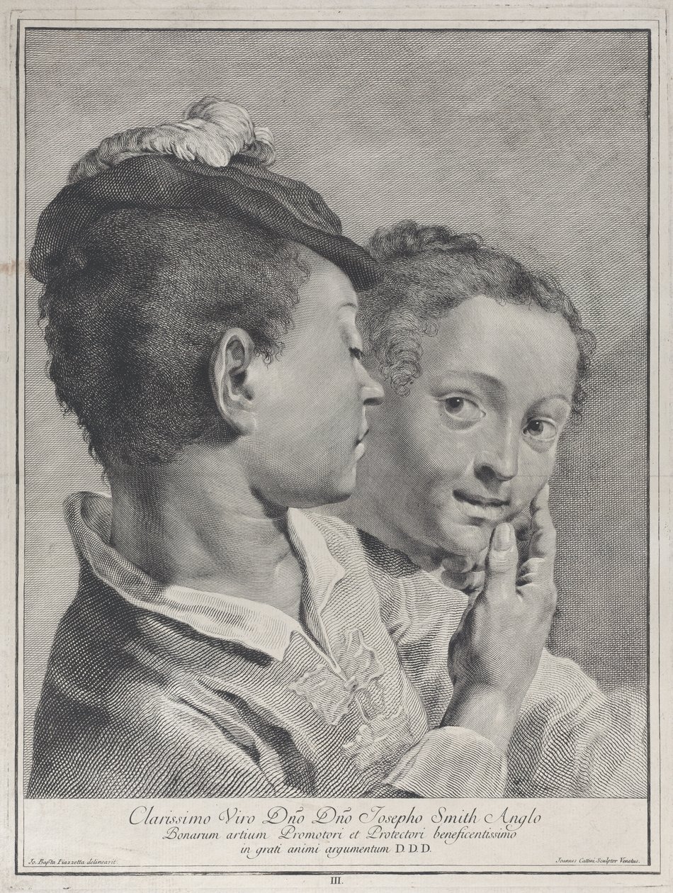 Boy with a Hat Touching the Face of a Girl by Giovanni Cattini