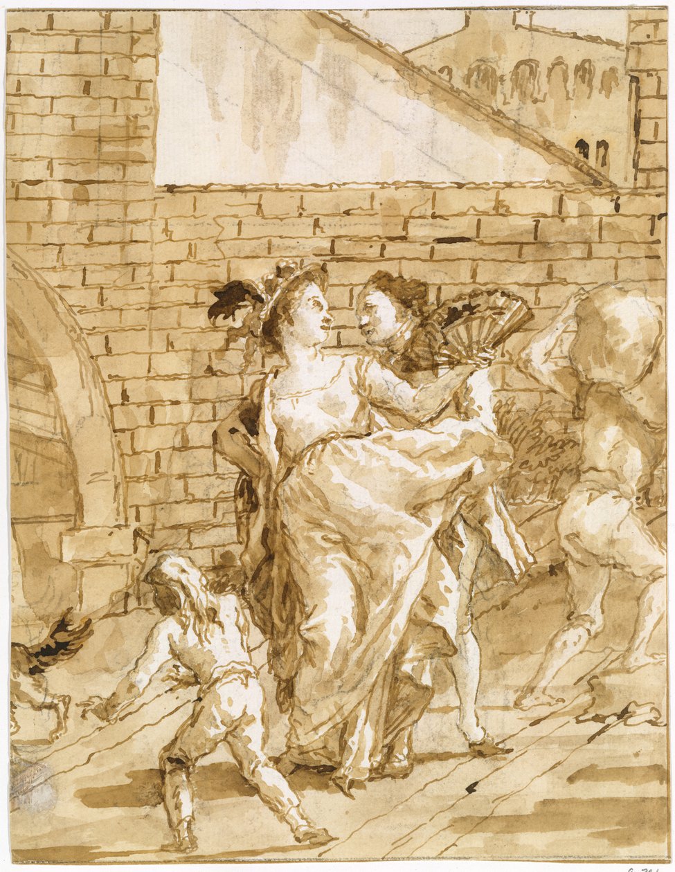 A Flirtation by Giovanni Domenico Tiepolo