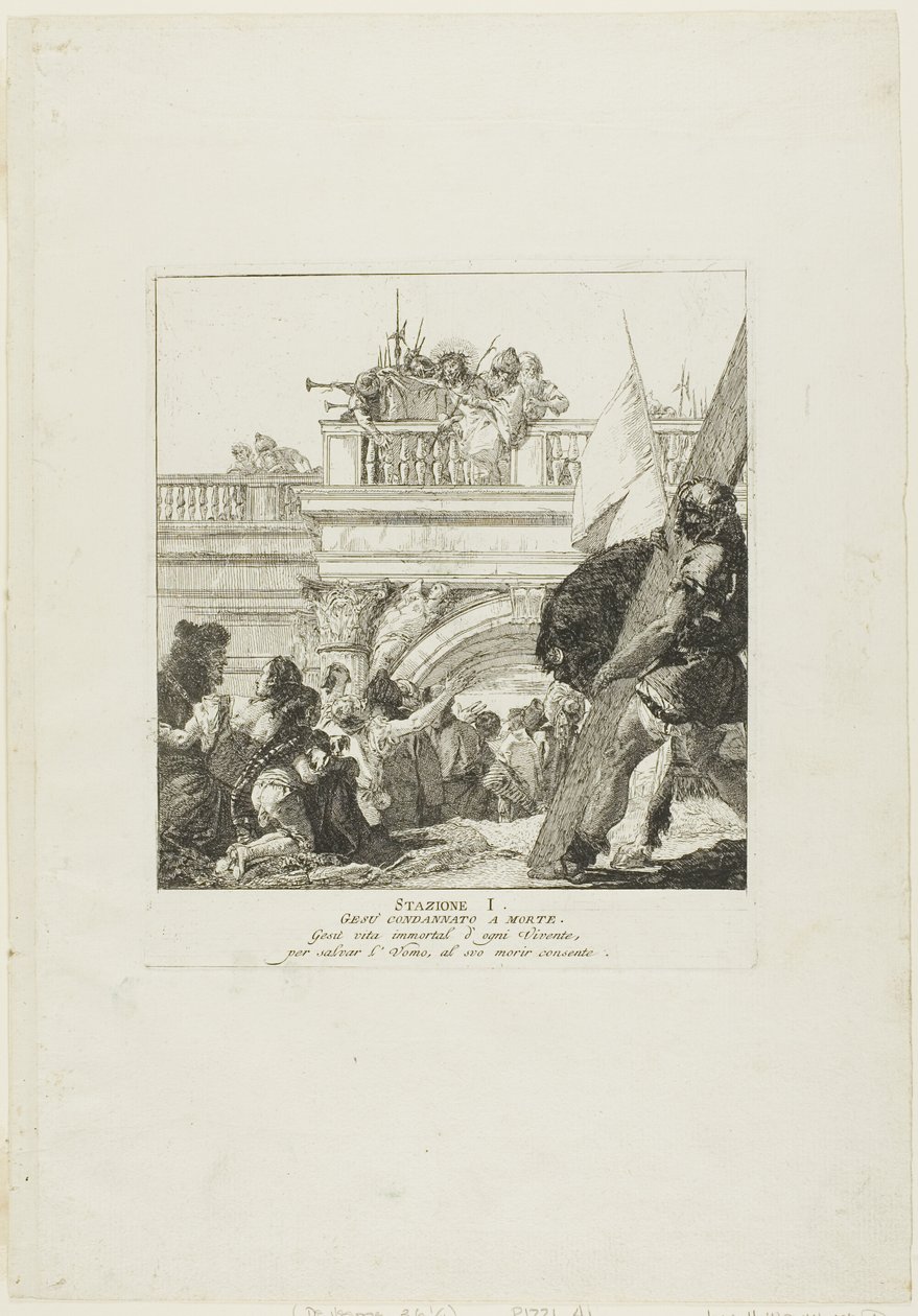 Christ is Condemned to Death, plate one from Stations of the Cross by Giovanni Domenico Tiepolo