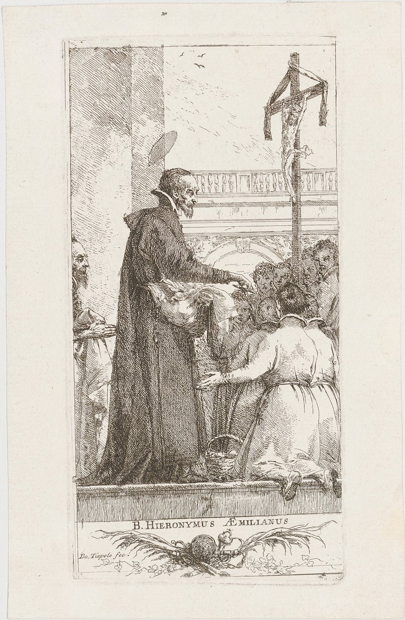 Saint Jerome Æmilianus Distributing Alms by Giovanni Domenico Tiepolo