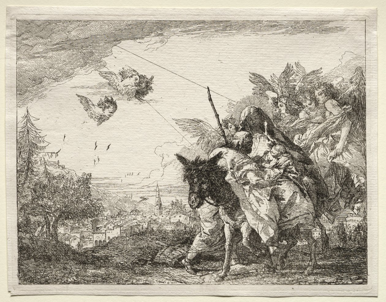 Flight into Egypt: Joseph Pausing to Gaze at the Infant Christ by Giovanni Domenico Tiepolo