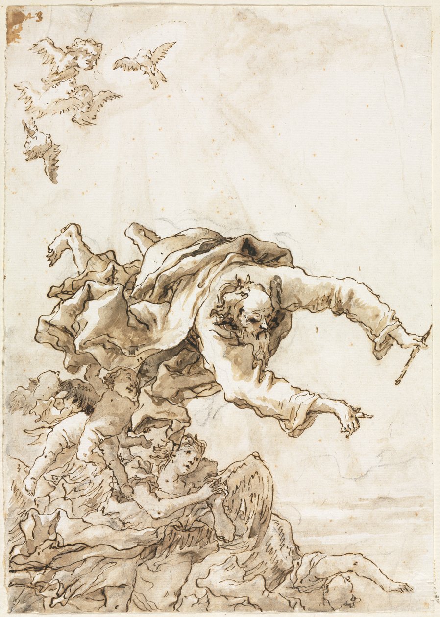 God the Father with Angels and Cherubs by Giovanni Domenico Tiepolo