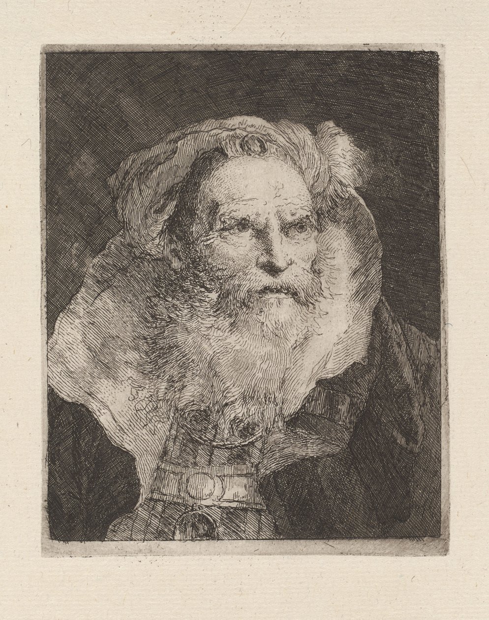 Old Man Meditating, from the Collection of Heads by Giovanni Domenico Tiepolo