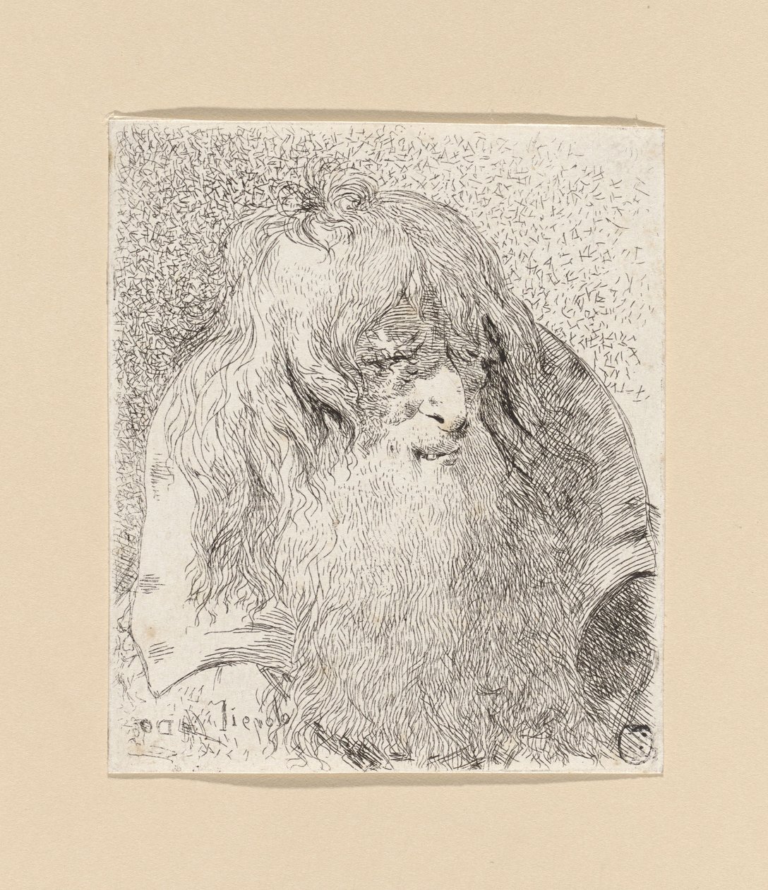 Old Man with a Beard and Long Hair, from the Collection of Heads by Giovanni Domenico Tiepolo